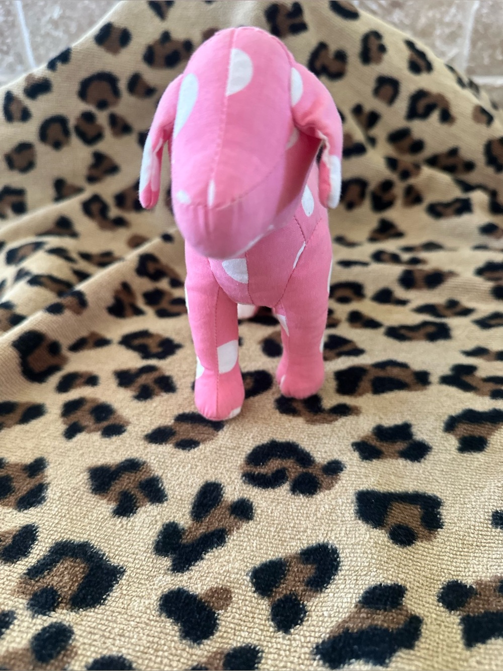 PINK Victoria's Secret Pink & White Polka Dot Dog Plush - Picture 6 of 6